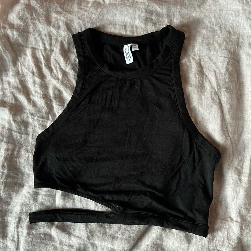 & Other Stories cut out detail cropped tank top in black